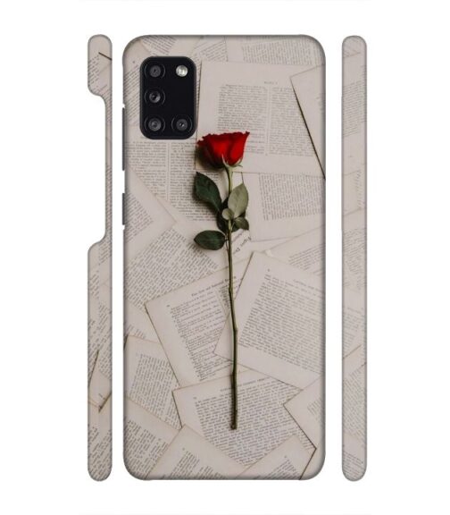 Memorable red rose with letter pages Samsung Galaxy A31 Mobile Cover