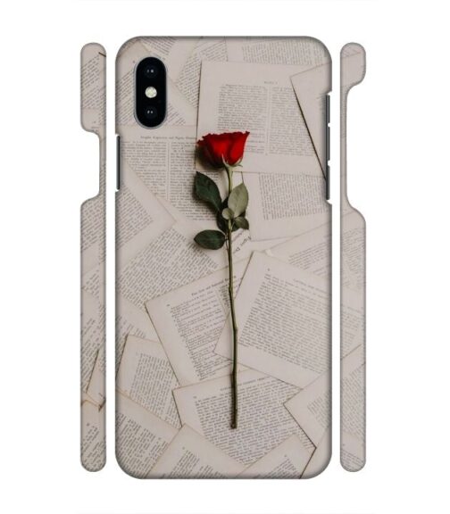 Memorable red rose with letter pages iPhone X Mobile Cover