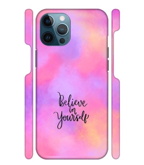 Colorfull background with text (Believe in youself) iPhone 12 Pro Mobile Cover