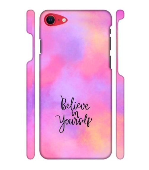 Colorfull background with text (Believe in youself) iPhone SE 2020 Mobile Cover