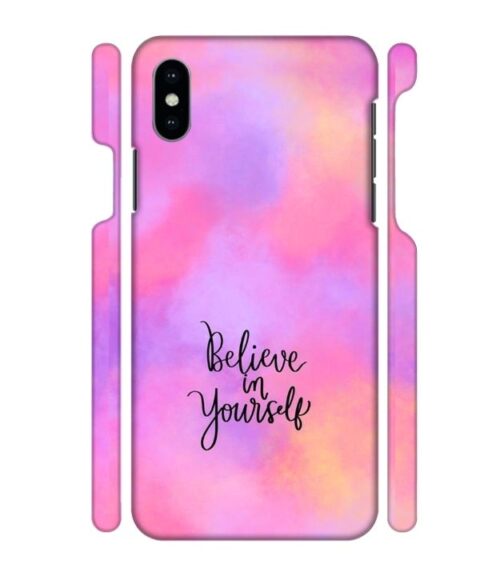 Colorfull background with text (Believe in youself) iPhone X Mobile Cover