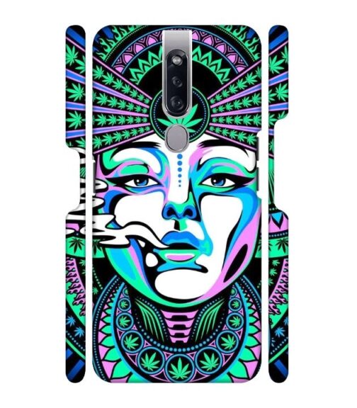 Marijuana theme artwork with beauty Oppo F11 Mobile Cover