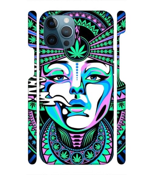 Marijuana theme artwork with beauty iPhone 12 Pro Mobile Cover