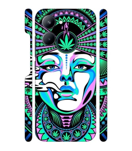 Marijuana theme artwork with beauty Realme C33 Mobile Cover