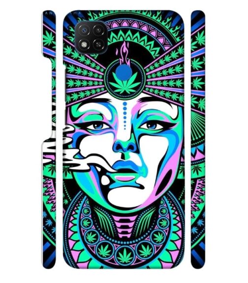 Marijuana theme artwork with beauty POCO C31 Mobile Cover