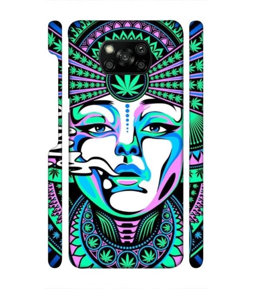 Marijuana theme artwork with beauty Poco X3 Mobile Cover