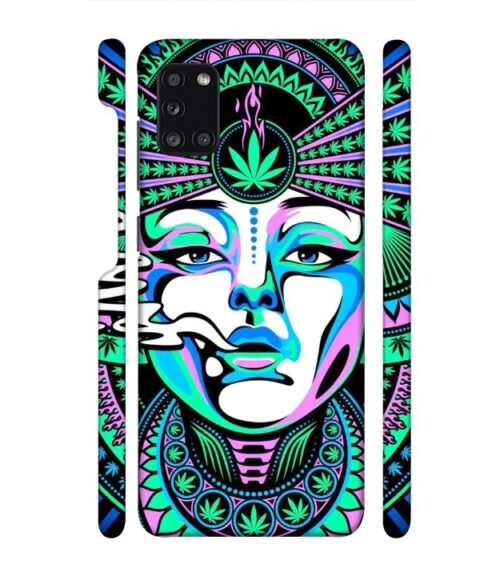Marijuana theme artwork with beauty Samsung Galaxy A31 Mobile Cover