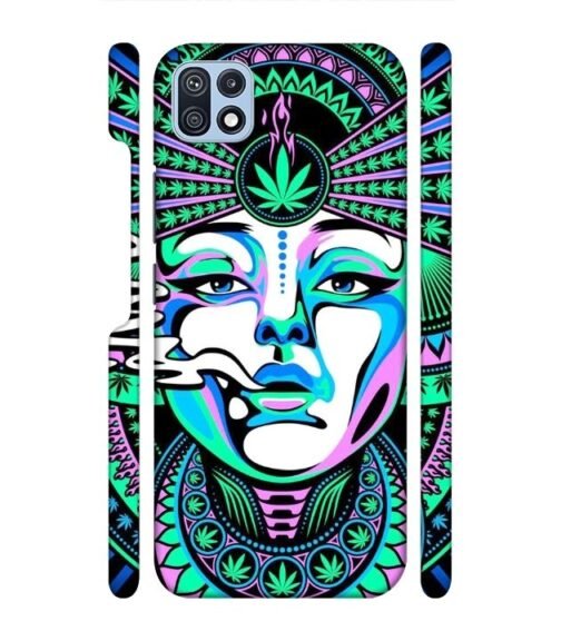 Marijuana theme artwork with beauty Samsung Galaxy F42 (5G) Mobile Cover