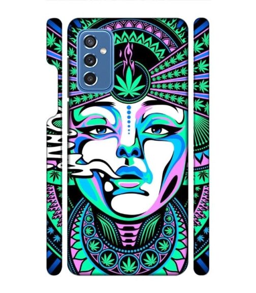 Marijuana theme artwork with beauty Samsung Galaxy M52 5G Mobile Cover