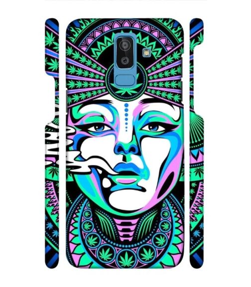 Marijuana theme artwork with beauty Samsung Galaxy J8 Mobile Cover