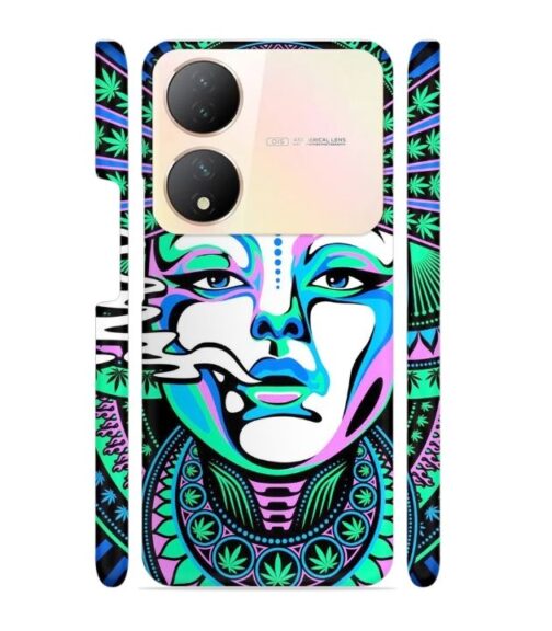 Marijuana theme artwork with beauty Vivo Y100 (5G) Mobile Cover