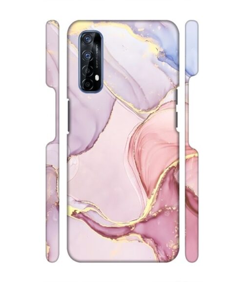 Pink abstract design with gold glitter Realme 7 Mobile Cover