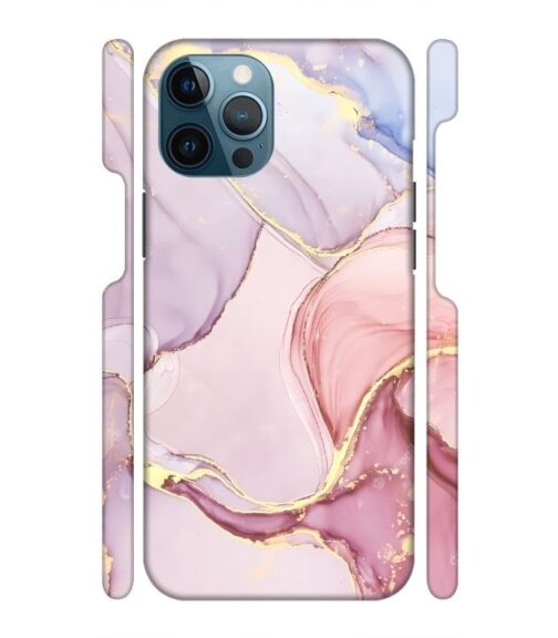 Pink abstract design with gold glitter iPhone 12 Pro Mobile Cover