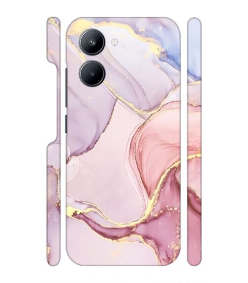 Pink abstract design with gold glitter Realme C33 Mobile Cover