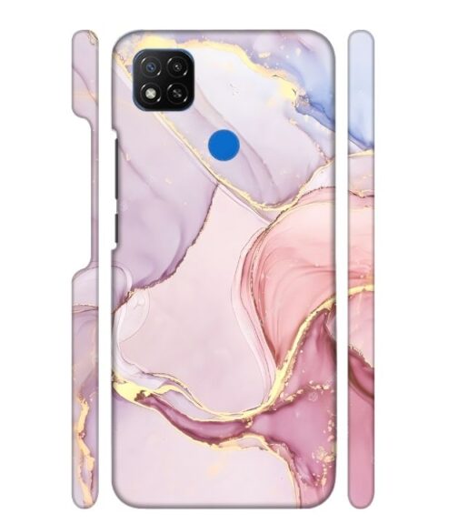 Pink abstract design with gold glitter POCO C31 Mobile Cover