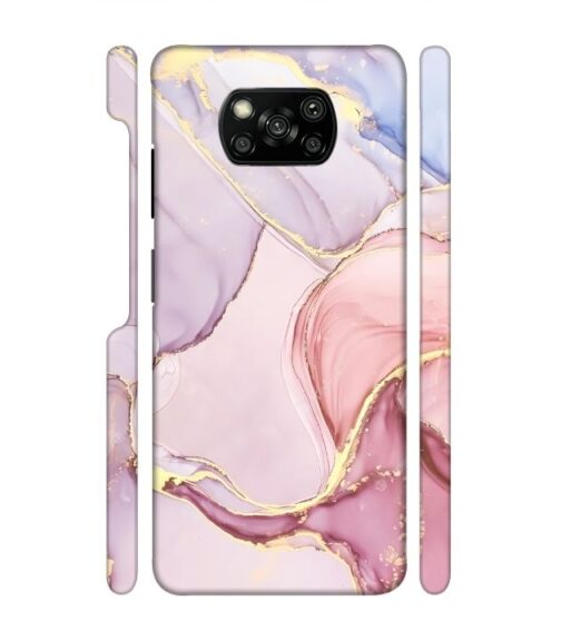 Pink abstract design with gold glitter Poco X3 Mobile Cover