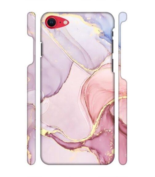 Pink abstract design with gold glitter iPhone SE 2020 Mobile Cover