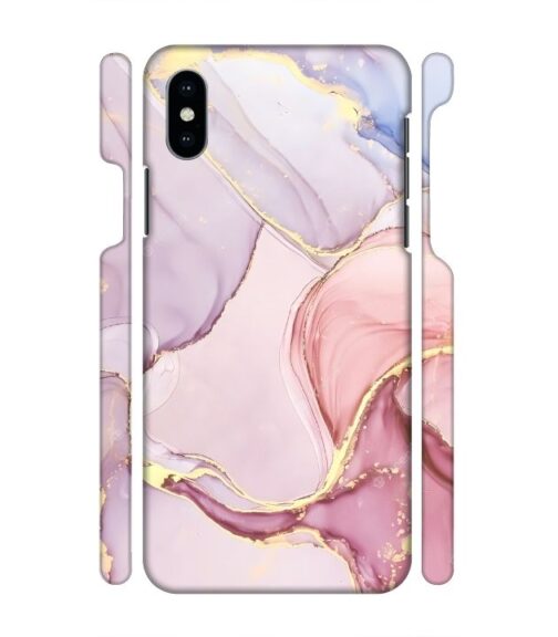 Pink abstract design with gold glitter iPhone X Mobile Cover