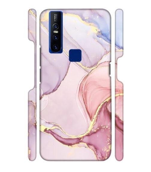 Pink abstract design with gold glitter Vivo V15 Mobile Cover