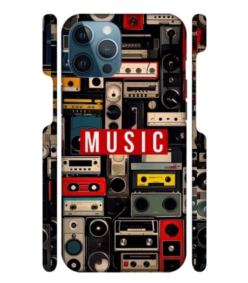 FM radio, speaker with vintage theme iPhone 12 Pro Mobile Cover