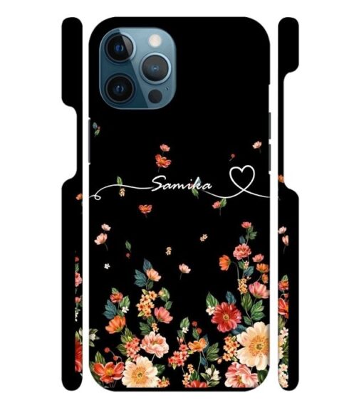 Floral design with Customize text iPhone 12 Pro Mobile Cover