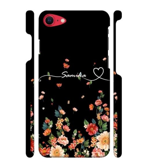 Floral design with Customize text iPhone SE 2020 Mobile Cover