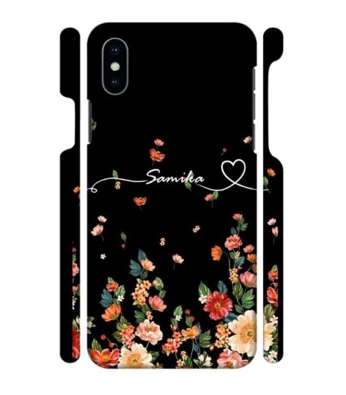 Floral design with Customize text iPhone X Mobile Cover