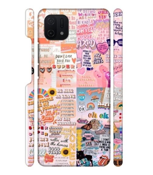 Vintage style multiple graphics Oppo A16 E Mobile Cover