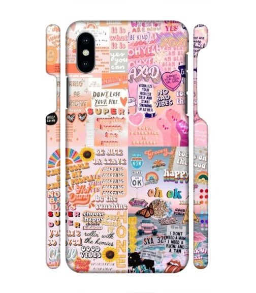 Vintage style multiple graphics iPhone X Mobile Cover