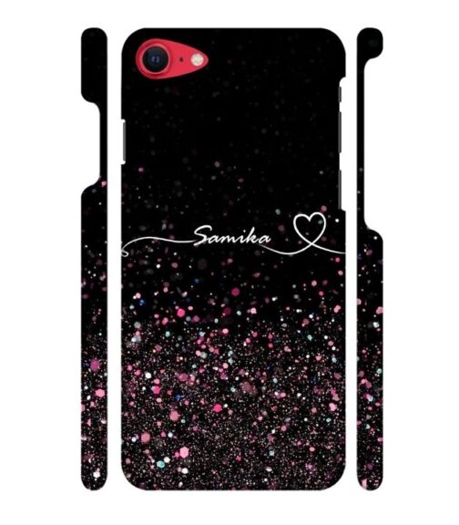 Sparkle design with Customize text iPhone SE 2020 Mobile Cover
