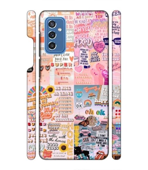 Vintage style multiple graphics Samsung Galaxy M52 5G Mobile Cover