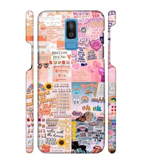 Vintage style multiple graphics Samsung Galaxy J8 Mobile Cover