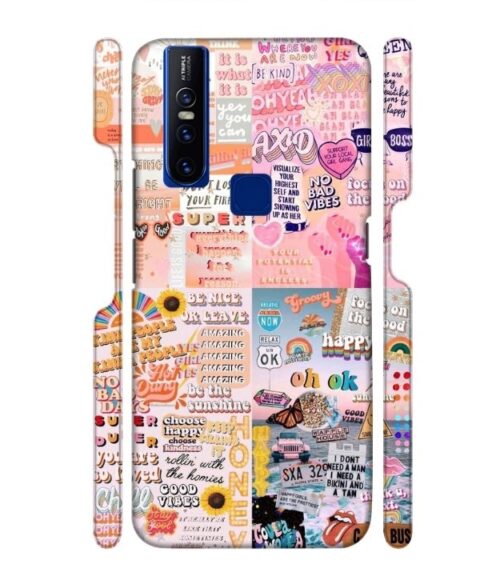 Vintage style multiple graphics Vivo V15 Mobile Cover