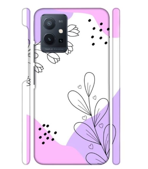 Beautiful combination of color and flower Vivo T1 (5) Mobile Cover