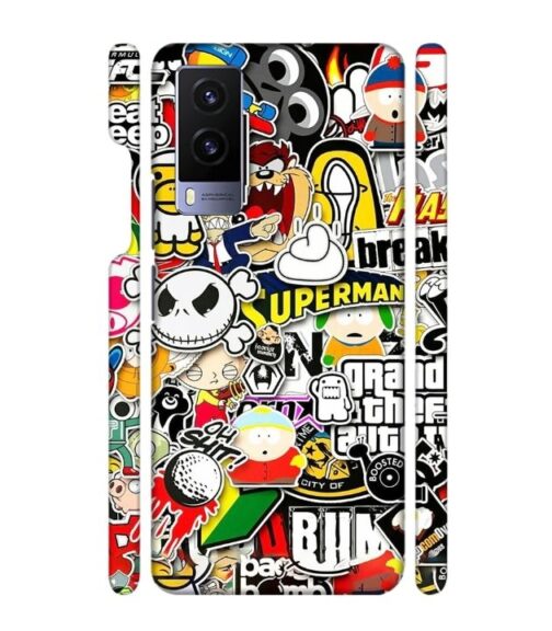 Cartoon style Vivo V21 E Mobile Cover