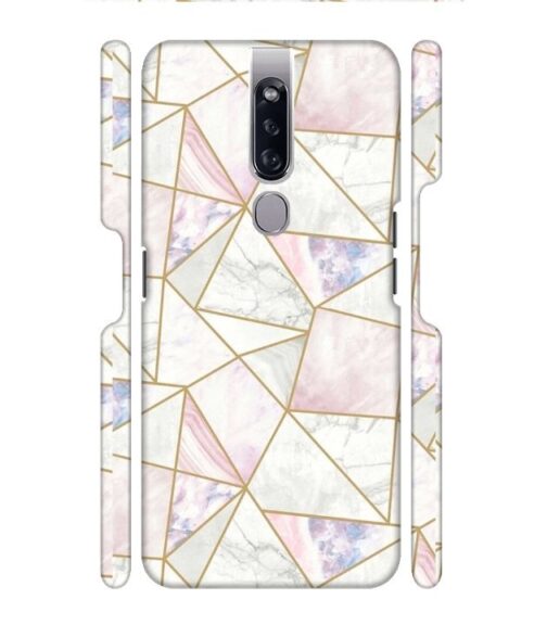 Marvel effect with gold line abstract design Oppo F11 Mobile Cover