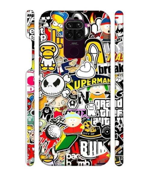 Cartoon style Redmi Note 9 Mobile Cover