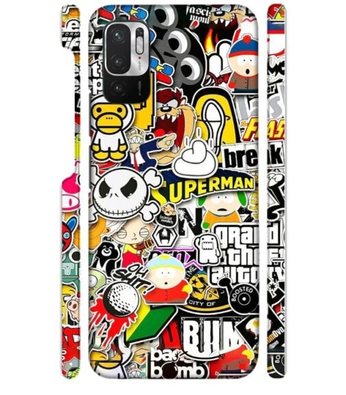 Cartoon style Redmi Note 10 T 5G Mobile Cover