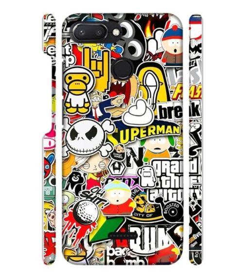 Cartoon style Redmi 6 Mobile Cover