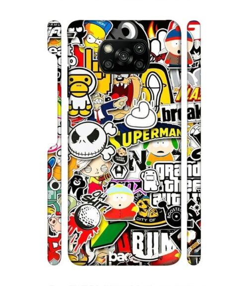 Cartoon style Poco X3 Mobile Cover