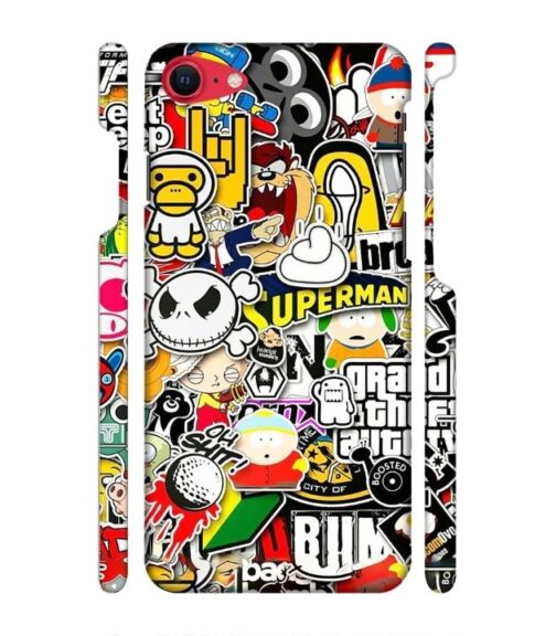 Cartoon style iPhone SE 2020 Mobile Cover
