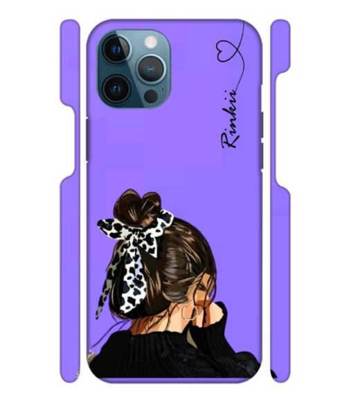 Girl with Customize text iPhone 12 Pro Mobile Cover