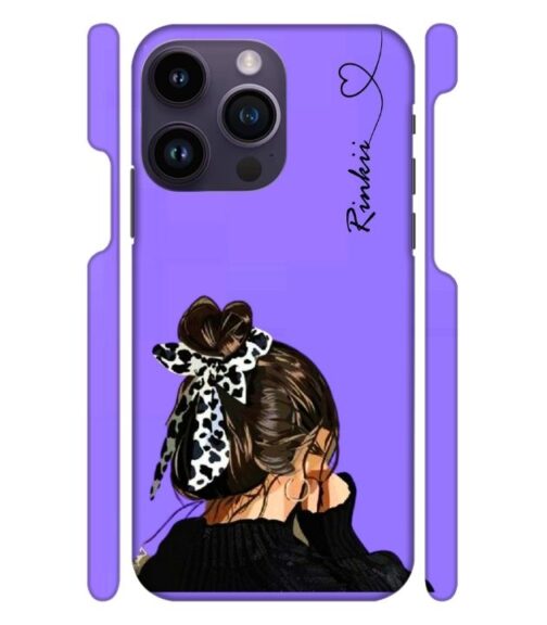 Girl with Customize text iPhone 14 Pro Max Mobile Cover