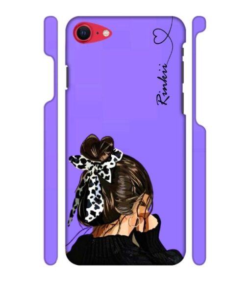 Girl with Customize text iPhone SE 2020 Mobile Cover
