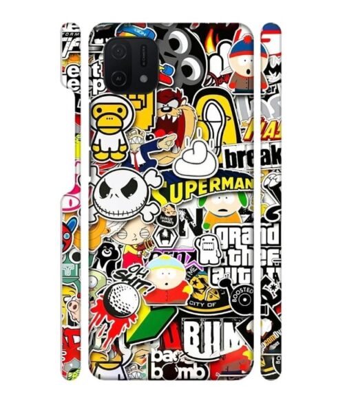 Cartoon style Oppo A16 E Mobile Cover