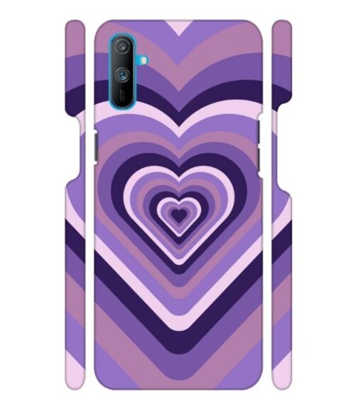 Heart vintage design with neural color Realme C3 Mobile Cover
