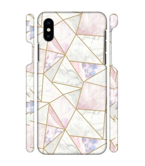 Marvel effect with gold line abstract design iPhone XS Mobile Cover