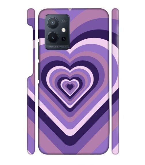 Heart vintage design with neural color Vivo Y75 (5G) Mobile Cover