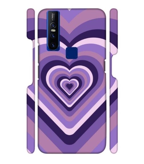 Heart vintage design with neural color Vivo V15 Mobile Cover