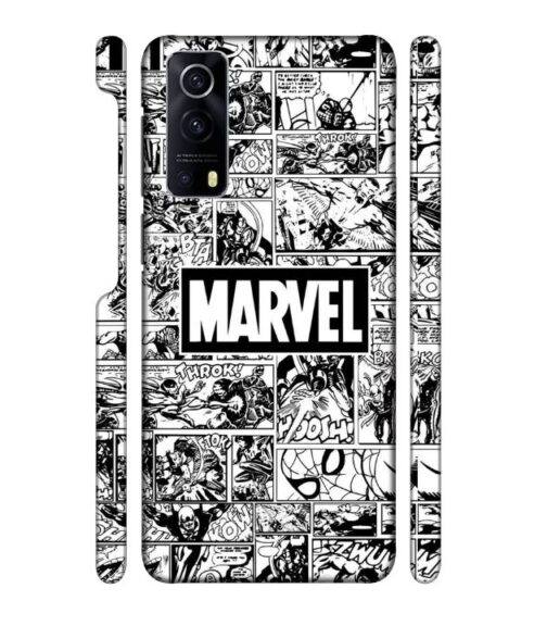 Marvel black and white abstract iQOO Z3 Mobile Cover